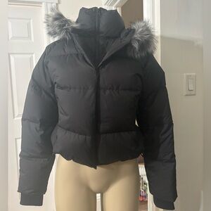 The North Face Black Puffer Jacket with
removable fur hood
